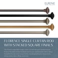 thumbnail image 2 of Elrene Florence 1" Window Drapery Single Curtain Rod with Stacked Square Finial 48"-86" Bronze, 2 of 5