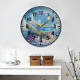 thumbnail image 2 of Yayeee Wall Clock Battery Operated 11.9" Silent Non-Ticking for Living Room, Crystal Ocean, 2 of 8