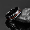 thumbnail image 2 of 8mm Black Mens Abalone Shell Tungsten Ring Hawaiian Koa Wood Inlay Wedding Bands Dome Style Comfort Fit Size 7-12, 2 of 5