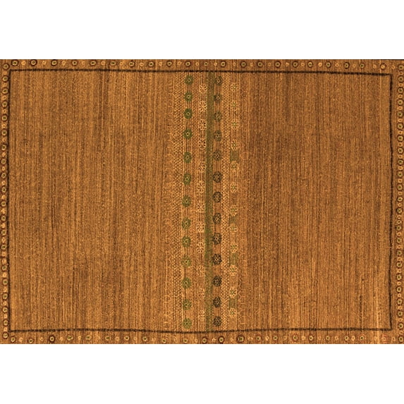 Ahgly Company Indoor Rectangle Abstract Orange Modern Area Rugs, 8' x 12'