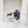 thumbnail image 5 of Natural Purple Copper Turquoise Ring, Turquoise Ring, December Birthstone, 3 Twisted Band, 925 Sterling Silver, Womens Ring, Christmas, Thanksgiven, Handmade, Statement Jewelry, Natural Turquoise Ring, 5 of 6