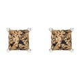 thumbnail image 3 of Clara Pucci 0.5Ct Champagne Princess Cut VVS1 Screw Back Stud 14k Solid hypoallergenic Gold Designer Earrings For April, 3 of 7