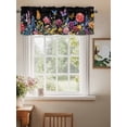 thumbnail image 2 of Spring Elegant Flowers Curtain Valances for Windows, Black Pastoral Floral Kitchen Valance Window Treatment, Light Filtering Block Curtains for Bathroom/Bedroom/Living Room 42'' x 18'', 2 of 9