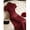 Burgundy-L, variant on Burgundy Jacquard Satin Qipao Dress, Short Sleeve Button Front Cheongsam