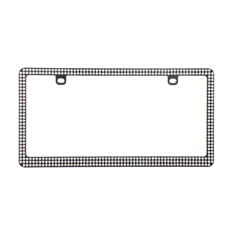Auto Drive Black Bling License Plate Frame, Rhinestone photo 1