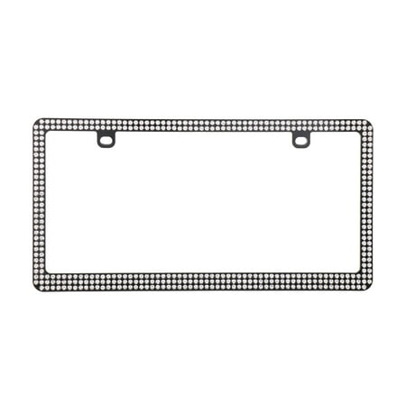 Auto Drive Black Bling Automotive Metal License Plate Frame, 92849W