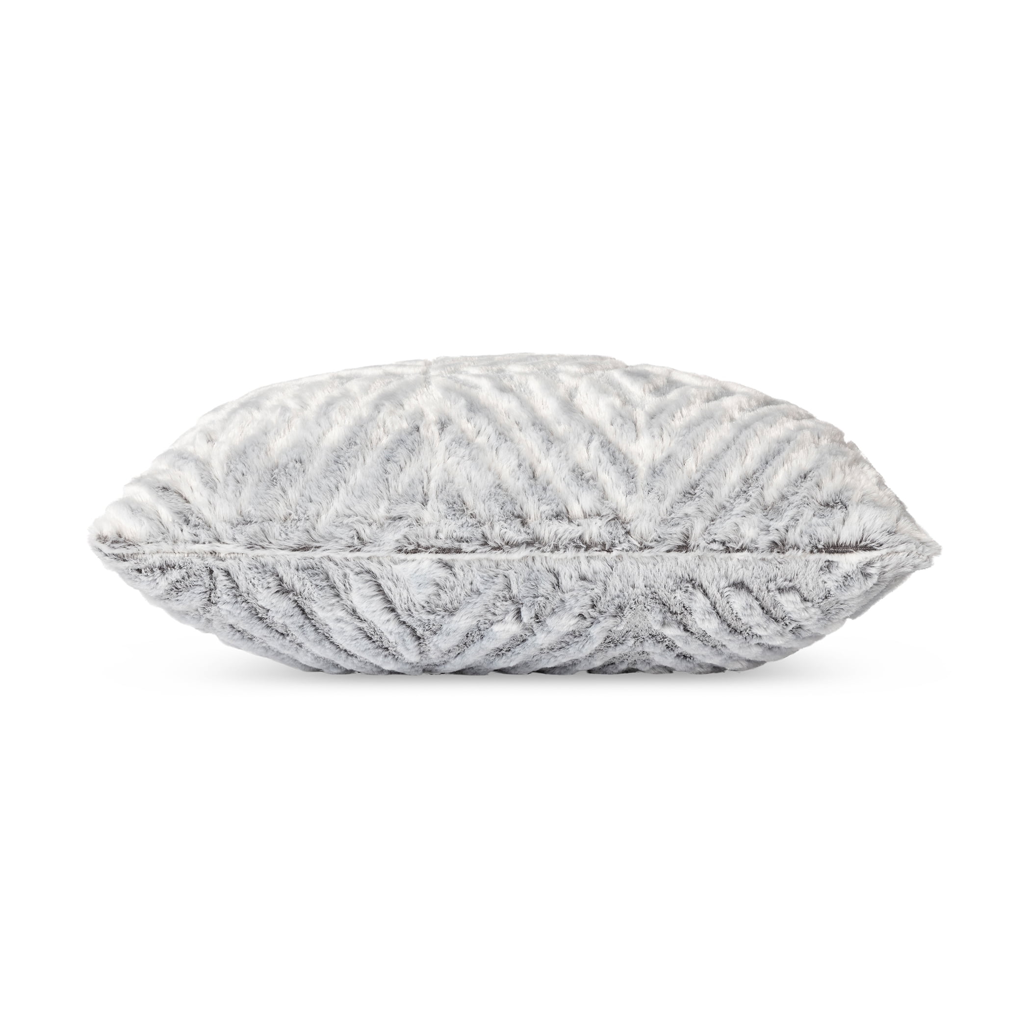 Mainstays Decorative Throw Pillow, Diamond Cut Faux Fur, Gray, 18" Square, 1 per Pack