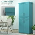thumbnail image 5 of YYAo Kitchen Pantry Storage Cabinet with Doors, Drawer and Adjustable Shelving, Cabinet for Home, Dining Room, Turquoise, 5 of 7