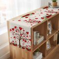 thumbnail image 6 of Table Runners 70 Inches Long Dress Scarves, Valentine's Day Farmhouse Coffee/Dining/Kitchen Table Decor, Holiday Table Runner, Romantic Love Trees Red Roses Beige 13x70 Inch, 6 of 9