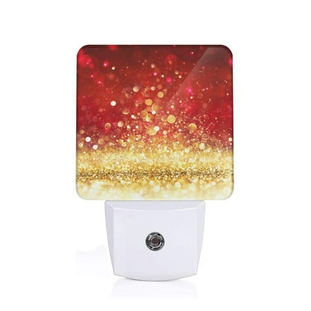 

Naloa Red Gold Glitter Night Lights Plug into Wall Dusk to Dawn Sensor Warm White Led Night Light 0.5W Nightlight suit for Adults Bedroom Bathroom Hallway Kitchen