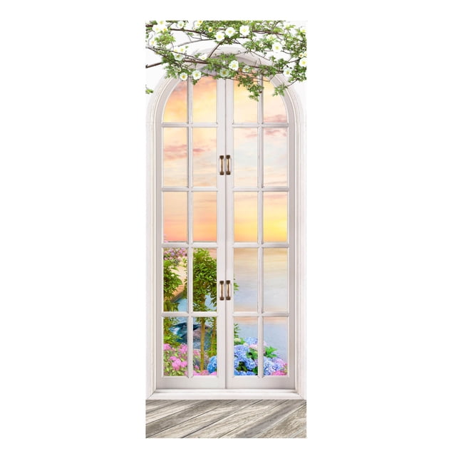 Peel and Stick Wall Murals for Doors PVC Removable Waterproof Self-Adhesive Decals 2-Piece DIY Set