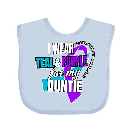 

Inktastic Suicide Prevention I Wear Teal and Purple for My Auntie Gift Baby Boy or Baby Girl Bib