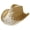 Beige, variant on Grandest Birch Summer Straw Hat Hollow Out Foldable Adjustable Bead Decor Curled Edge Windproof Strap Western Cowboy Style Solid Color Outdoor Cap ,Gift