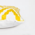 thumbnail image 4 of 18''x18'' Embroidered Boho Cotton Throw Pillow Set of 2 Decorative Square Pillow Cover, Chevron/Zig Zag, Yellow/White, 4 of 5