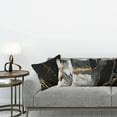 thumbnail image 4 of Fundas de almohada decorativas, color negro, gris y dorado, para sofá, sala de estar, decoración del hogar, juego de 4, 4 of 5