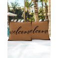 thumbnail image 6 of Outdoor Pillows Waterproof, Brown Welcome Bedding Throw Pillows with Insert for Couch Sofa Bed, Modern Minimalist Black Striped Border 18x18 Inch Pillowcases Decorative Camping Patio Pillow Set of 2, 6 of 8