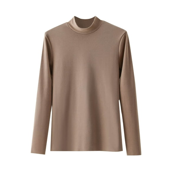 Akafmk Womens Casual Undershirt,Comfortable Lightweight Basic Shirts,Fashion Round Neck Solid Color Undershirt Long Sleeve Underscrubs Basic Tee XL