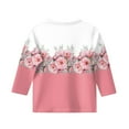 thumbnail image 4 of CCRFTGI Black 3/4 Sleeve Shirts for Girls Cute Girls Tops Tee Shirt Crew Neck Size 10-12 Kids Tween Girls Floral Print Clothes Trendy Pink 7-8 Years, 4 of 4