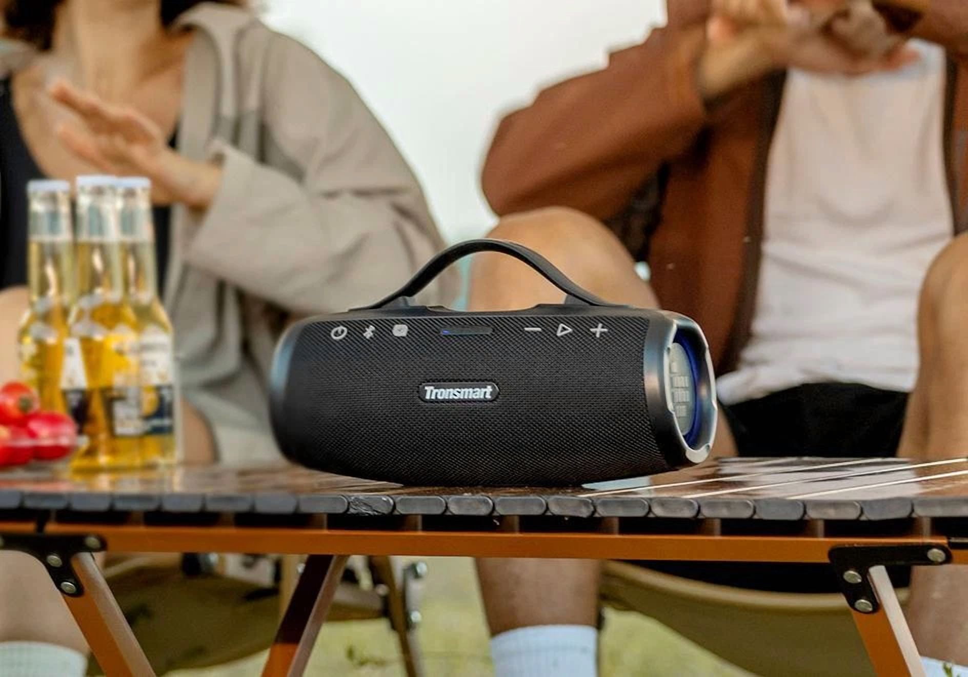 Tronsmart Mirtune S100 Portable Bluetooth Outdoor Speaker, Powerful 50W Sound and Enhanced Bass, 20H Playtime, IPX7 Waterproof-Black