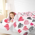 thumbnail image 4 of Homewish Graffiti Loves Pattern Full Size Comforter Sets,Happy Valentine'S Day Bedding Comforter Set,Red White Black Bedding Sets For Girls Kids,Super Cozy Room Decor Reversible,3pcs, 4 of 8