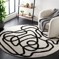 thumbnail image 2 of SAFAVIEH Norway Durga Modern Area Rug, Ivory/Black, 6'7" x 6'7" Round, 2 of 8