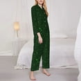 thumbnail image 3 of Disketp Emerald Green Sparkling Pajamas Set Long Sleeve Sleepwear Womens Button Down Nightwear Pj Sets-{designName}-X-Large, 3 of 7