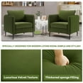 thumbnail image 6 of Lovableguy Velvet Accent Chair,Mid-Century Modern Armchair with Metal Legs and Pillow,Single Sofa Side Chair for Living Room Reading Room,Green, 6 of 7