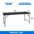 thumbnail image 2 of DEXTRUS 6FT Black Foldable Table, Outdoor Table with Durable HDPP Surface, Rectangular Foldable Table with Convenient Carry Handle for Picnics, Gatherings, Outdoor Adventures, and Indoor Functions, 2 of 9