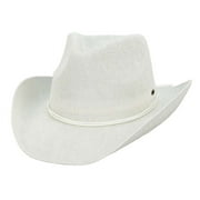 C.C Sparkly Sequin Cowboy Hat with Suede String Trim, Pastel Ivory