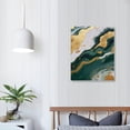 thumbnail image 3 of Emerald Green Abstract Marble Modern Trendy Canvas Print Wall Art Gold Foil Artwork for Walls Green Gold and White Abstract Picture Abstract Marble Painting Green Marble Poster, 3 of 4