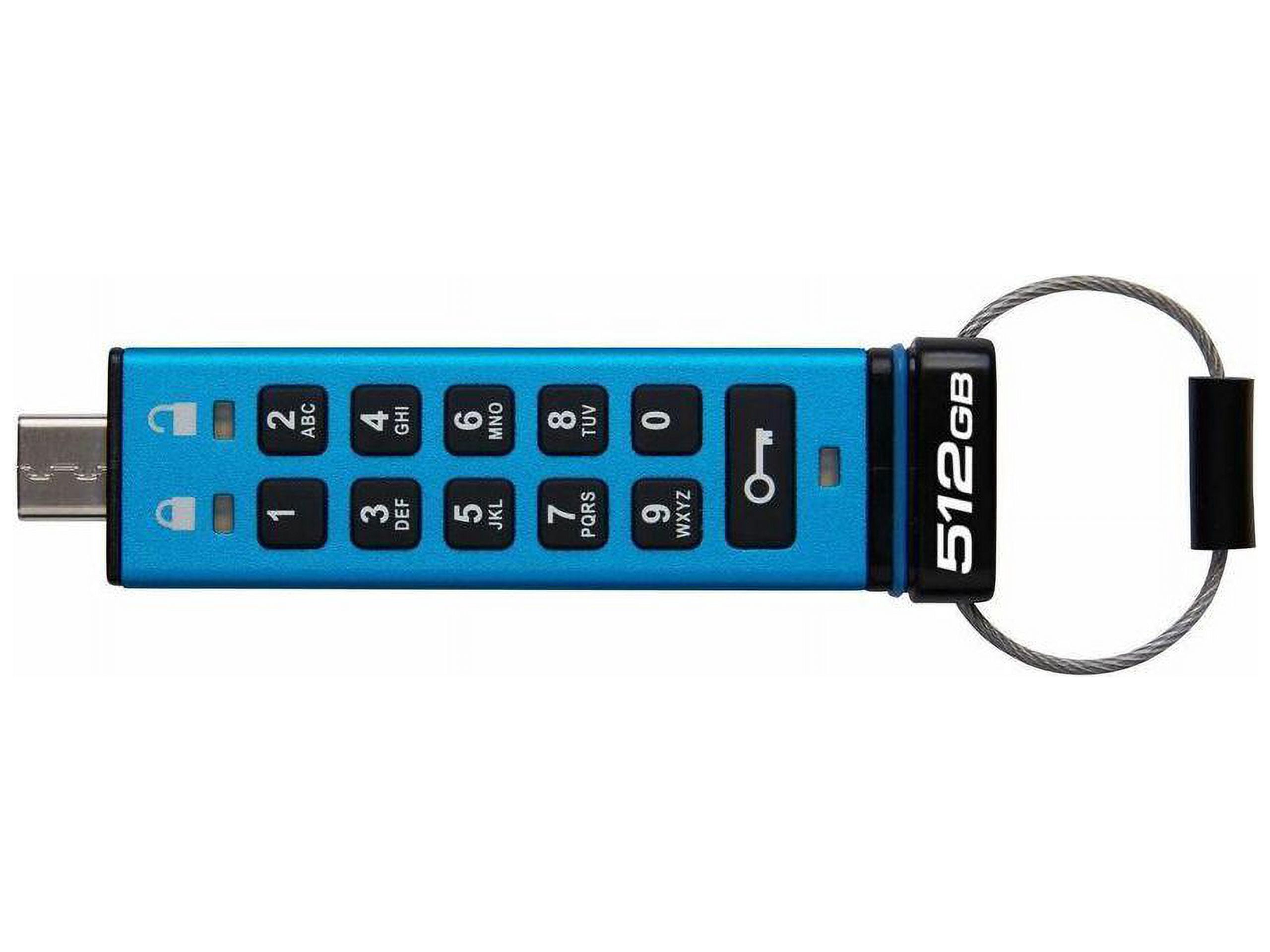 Kingston Ironkey Keypad 200 USB-C 512GB Encrypted Flash Drive | OS Independent | FIPS 140-3 Level 3 | XTS-AES 256-bit | BadUSB and Brute Force Protection | Multi-Pin Option | IKKP200C/512GB