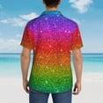 thumbnail image 6 of Balery Rainbow Glitter Print Men's Hawaiian Shirts Short Sleeve Beach Shirt Relaxed Fit Vacation Button Down Shirts-XX-Large, 6 of 9