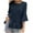 Dark Blue-01, variant on Mittory Women's Peplum Tops 3/4 Lantern Sleeve Crewneck Loose Babydoll Shirt Blouse
