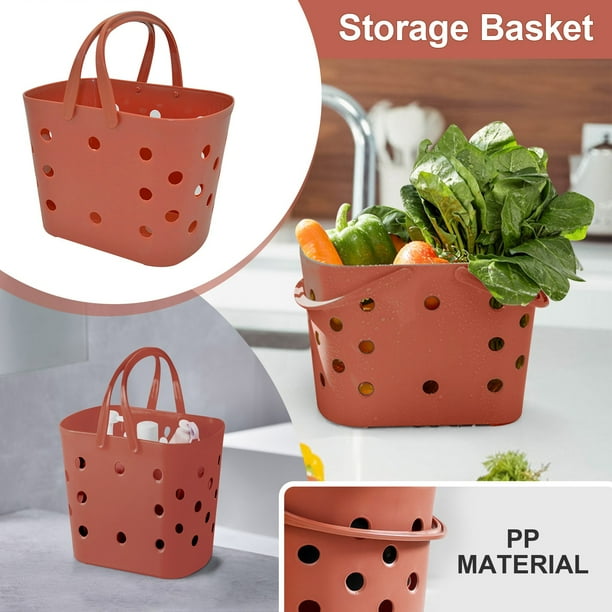 Shpwfbe Shopping Basket Soft Portable Picnic Basket Wash Basket Clothes Storage Basket Bath