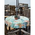 thumbnail image 2 of Outdoor Tablecloth with Umbrella Hole for Patio/Picnic/Party/Camping, Ocean Starfish Seaweed Waterproof Table Cloth Round Cover Washable, Summer Coastal Beach Shell Coral Teal (Dia 60"), 2 of 8