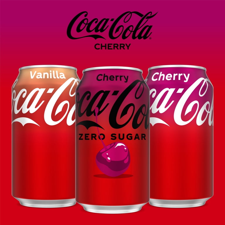 Coca-Cola Zero Sugar Cherry Soda Pop Fridge Pack Cans, 12 fl oz