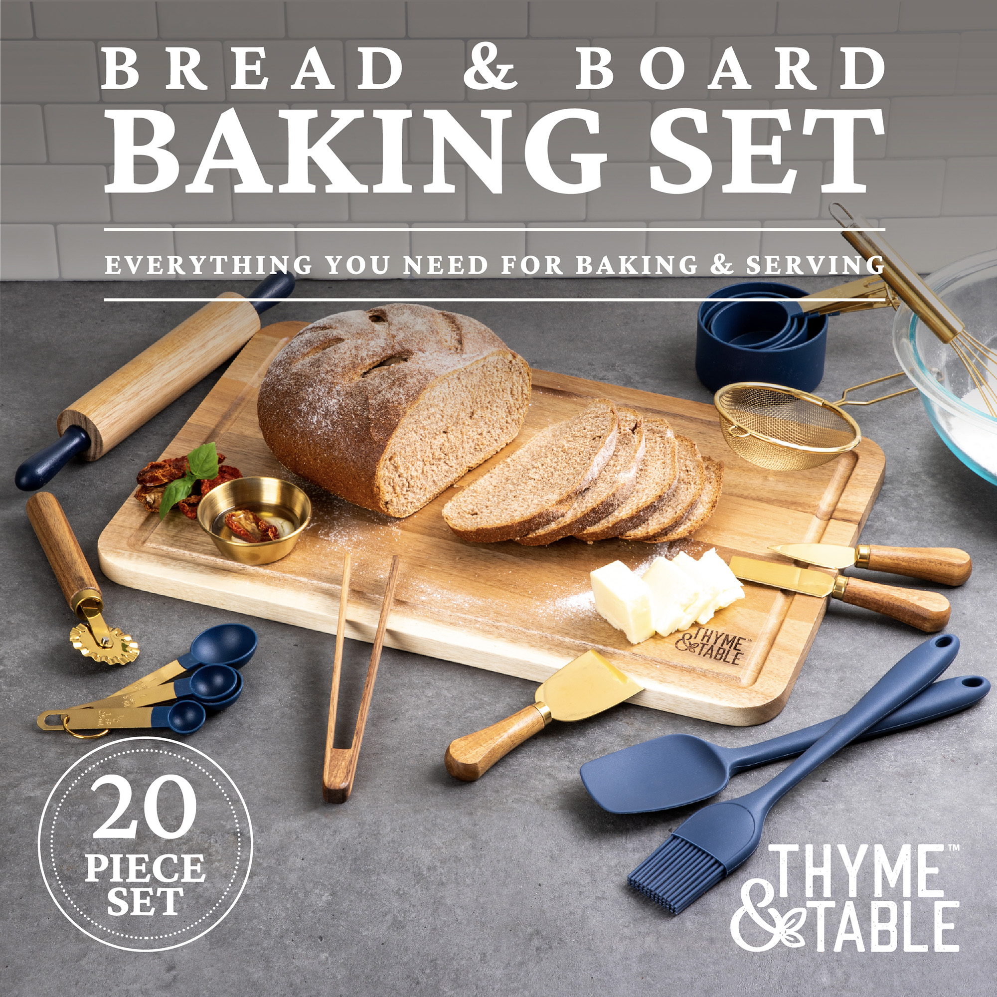 Thyme & Table Wood Board & Silicone Baking Set, 20-Pieces - image 2 of 7