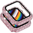 thumbnail image 1 of Compatible with Apple Watch Case with Screen Protector for Apple Watch Series 6/5/4/3/2/1, Bling Case Diamond Tempered Glass Protective Cover (Pink, 40mm), 1 of 7