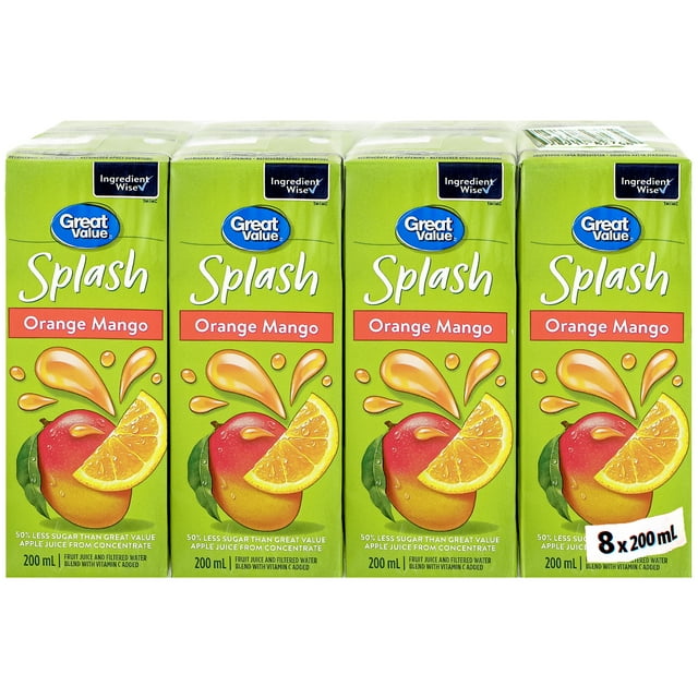 Great Value Orange Mango Splash 8X200ML