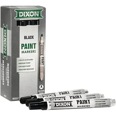 Dixon 80227D Paint Marker Black Valve Action Tip 12 Per Pack
