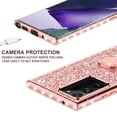 thumbnail image 5 of Cute Glitter Phone Case Kickstand for Samsung Galaxy Note 20 Case,Clear Bling Diamond Bumper Ring Stand Girls Women for Galaxy Note 20 5G - Rose Gold, 5 of 5
