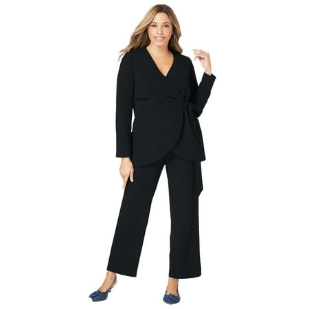 Jessica London Women s Plus Size 2-Piece Faux Wrap Pantsuit Jessica London Women s Plus Size 2-Piece Faux Wrap Pantsuit
