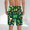 thumbnail image 6 of QATAINLAV Men's Big and Tall St Patrick's Day Shorts Summer Cotton Comfy Pajama Shorts Fashion Clover Shamrock Printed Drawstring Shorts with Pockets Green XXL, 6 of 7