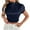 Blue, variant on Women's Crop Tops Keyhole Back Ruffle Short Sleeve Slim Fit Fashion Blouses Soft Summer Solid Color Clothes (XS, Blue)