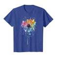 thumbnail image 4 of GEWSEY Womens Cute Make A Wish Dandelion Printed Tee Shirts Summer Cotton Vintage Graphic Tees Tops (Blue, 3XL), 4 of 8