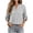 #494-Gray, variant on Warop Button Down Shirts for Women 3/4 Sleeve Striped Tops V-Neck Business Casual Shirt with Pocket and Roll-Tab Sleeves