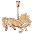 thumbnail image 1 of 14K Yellow Gold 3D Carousel Horse Pendant - 40 mm, 1 of 2