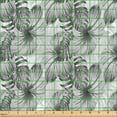 thumbnail image 2 of Ambesonne Island Fabric by the Yard Upholstery, Greyscale Jungle Foliage, 10 Yards, Grey, 2 of 5