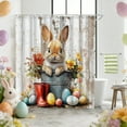 thumbnail image 4 of Eespoir Spring Holiday Bath Curtain, Easter Themed No-Drill Linen Curtain, Bathroom Decor With Hooks For Seasonal Refresh, Quick Hang, Machine Washable Fabric(B), 4 of 6