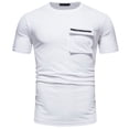 thumbnail image 2 of pstuiky camisetas de hombre, Camisas de verano para hombre, de color liso, ajustadas, con bolsillos, de manga corta y cuello redondo camisas casuales para hombre l, 2 of 9